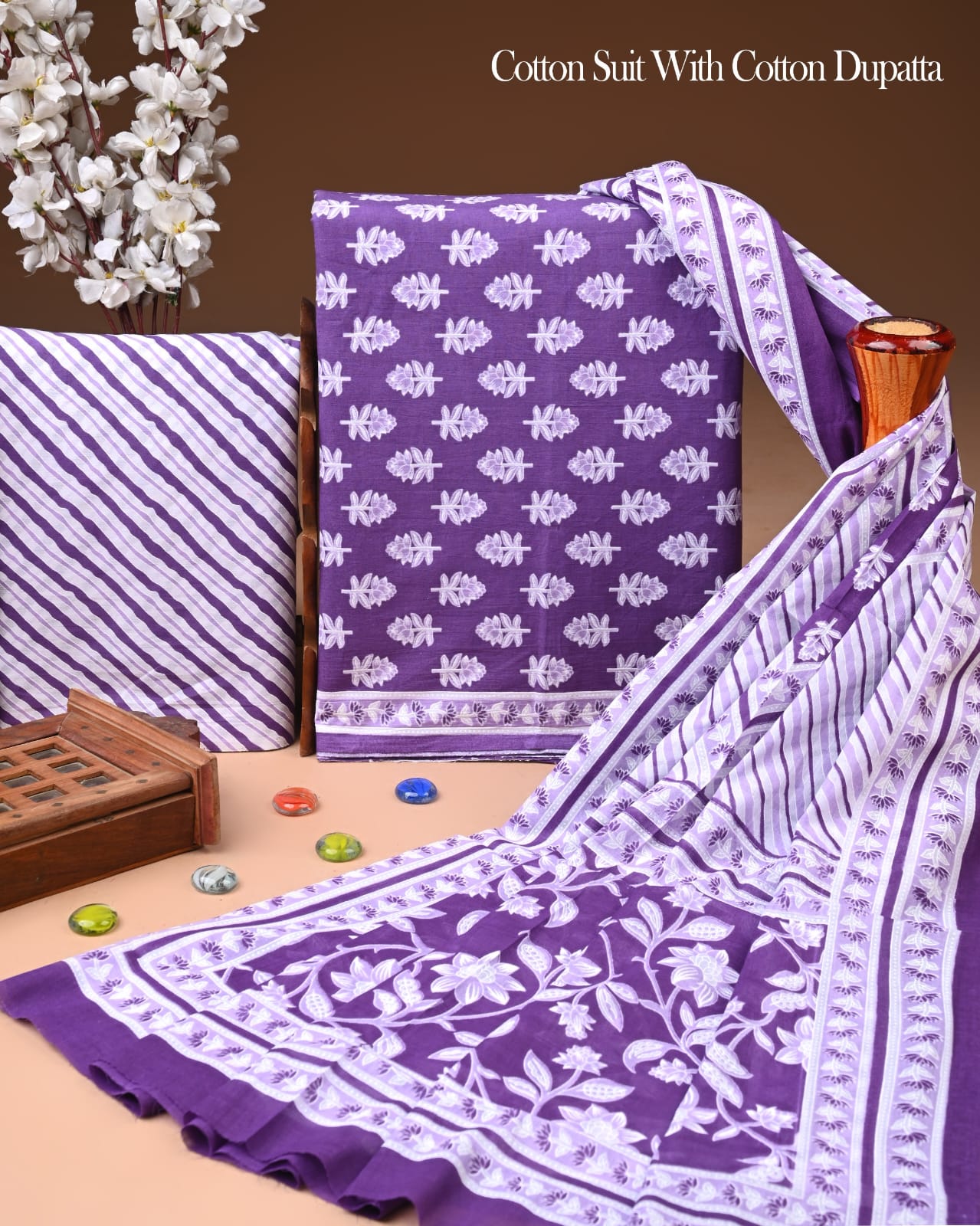 Cotton Suit Dress Material with Dupatta