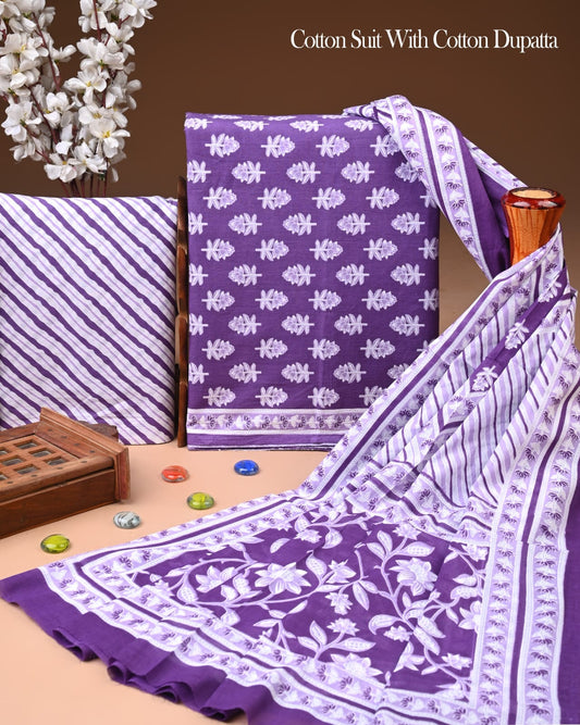 Cotton Suit Dress Material with Dupatta