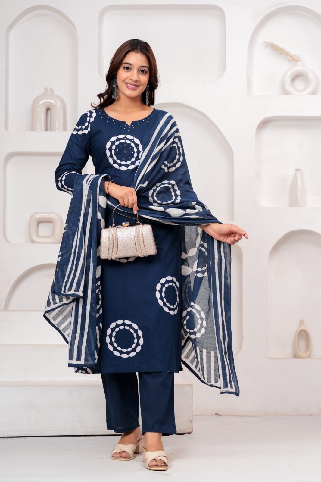 straight kurta set made from pure cotton