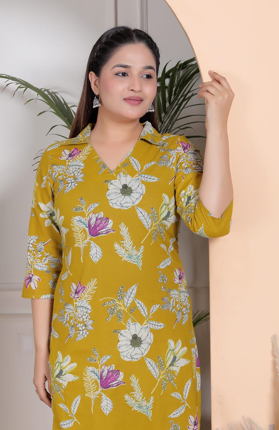 Premium Floral Fine cotton kurti Palazza set