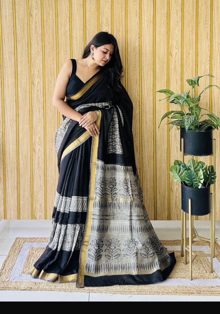 Handloom Maheshwari Saree for Women - bagru saree suit