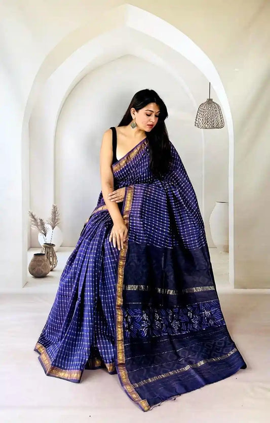 Handwoven Maheshwari Saree Simple Design