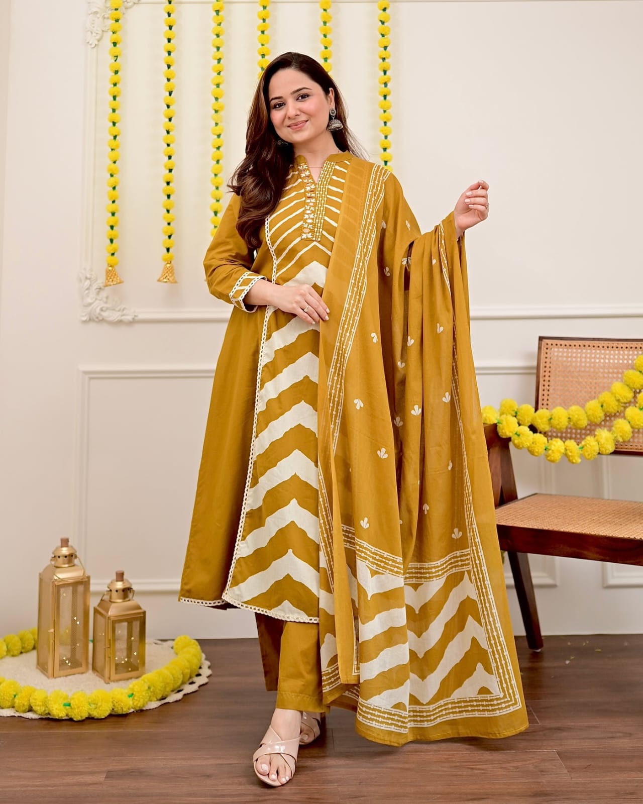 Hariyali kurta pant dupatta set